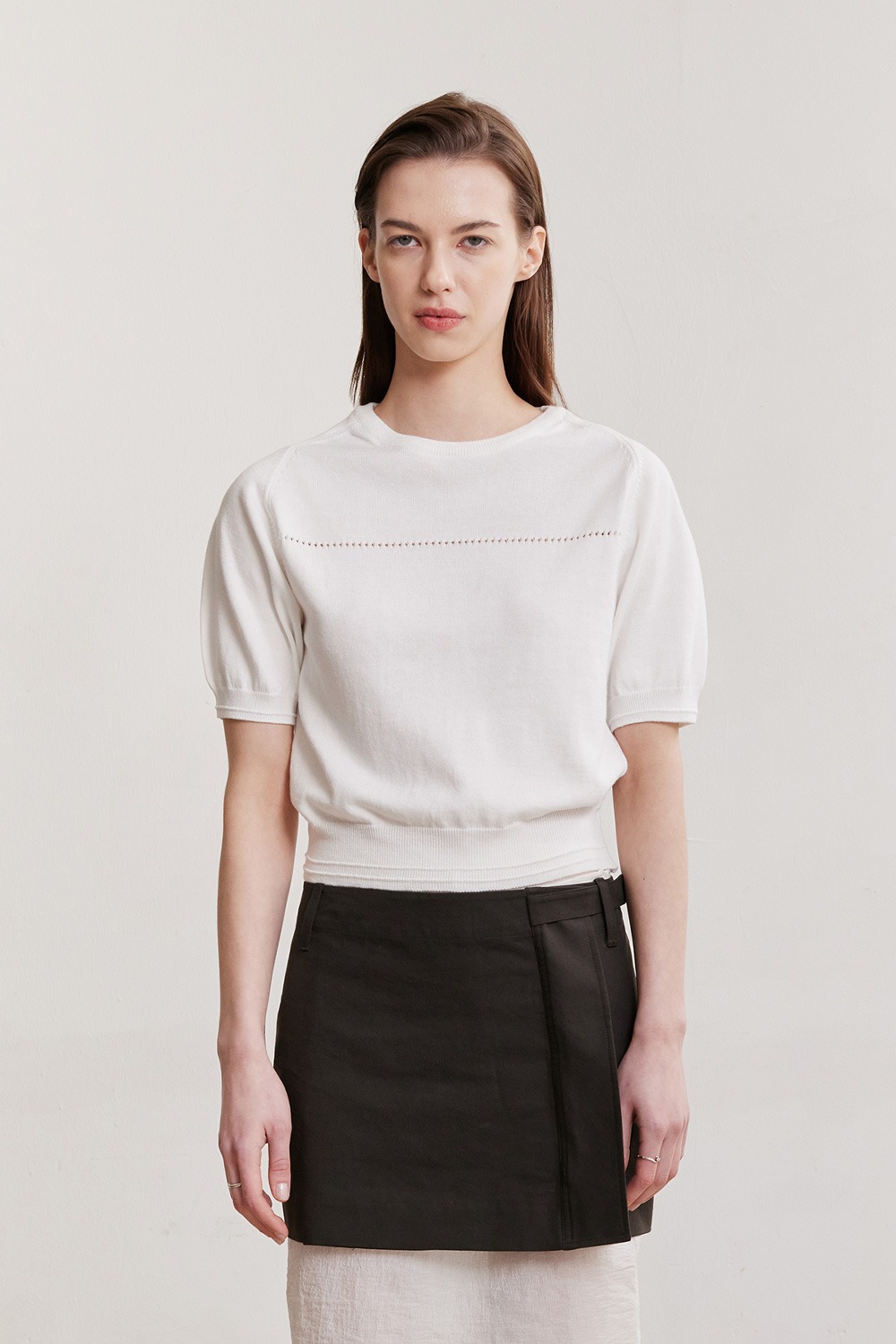 PUFF SLEEVE KNIT TOP (IVORY)